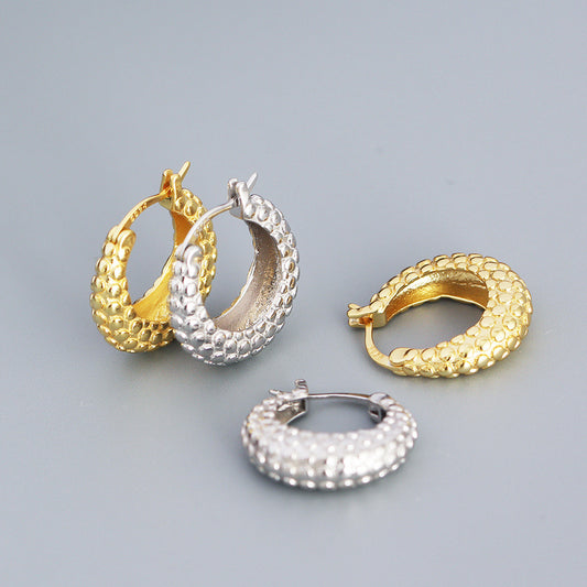 925 Sterling Silver Vintage Fashion Hoop Earrings