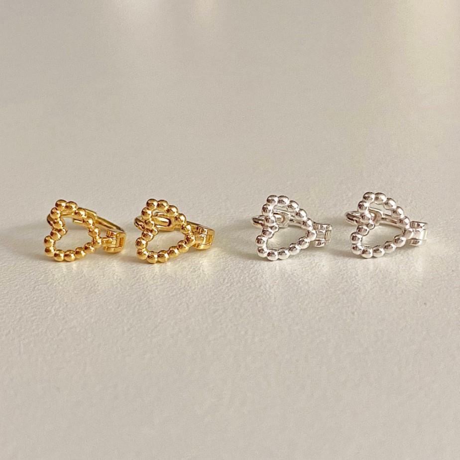 925 Sterling Silver Heart Shape Earrings