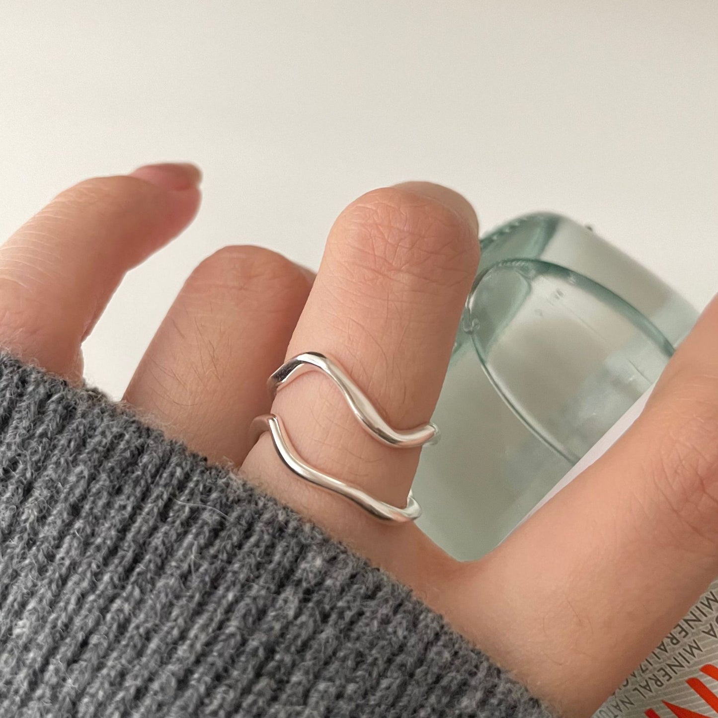925 Sterling Silver Layered Simple Ring