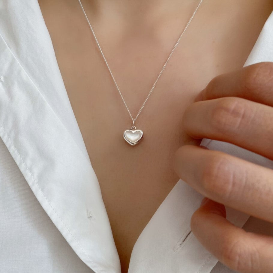 925 Sterling Silver Heart Pendant Necklace