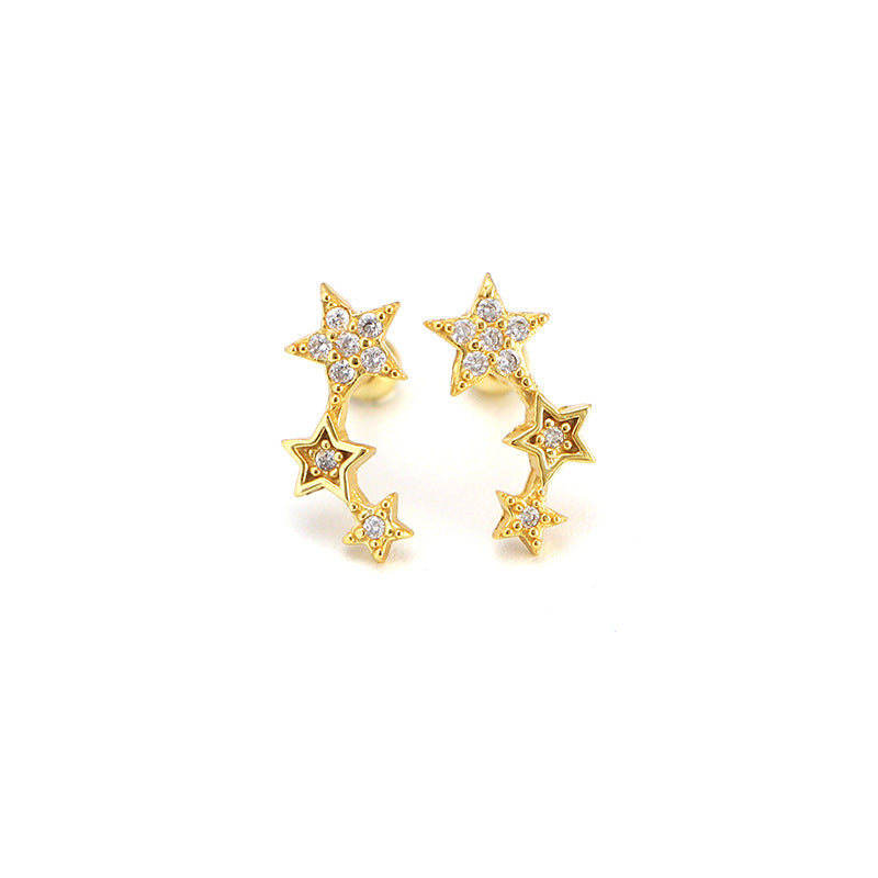925 Sterling Silver Star CZ Earring Studs