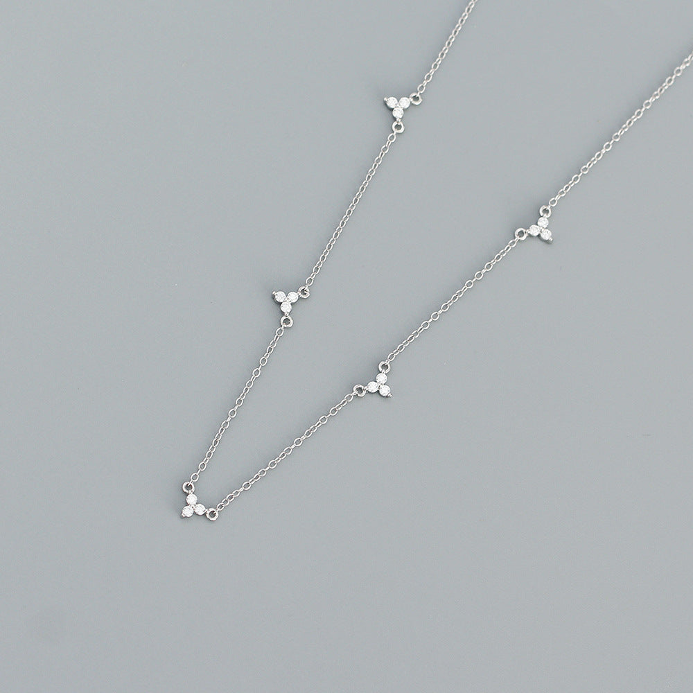 925 Sterling Silver Simple CZ Necklace