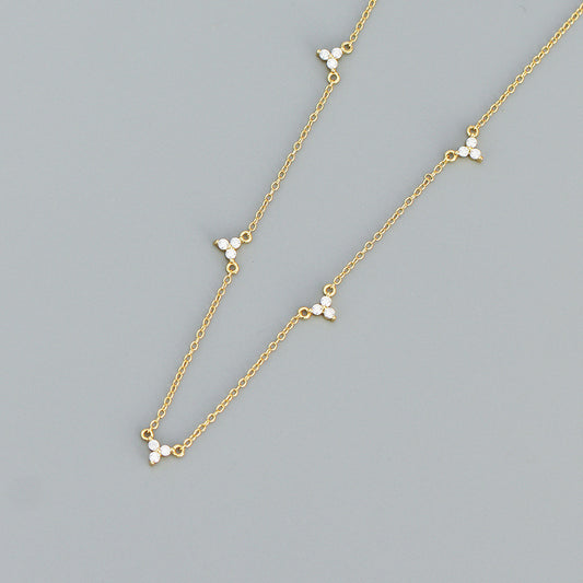 925 Sterling Silver Simple CZ Necklace