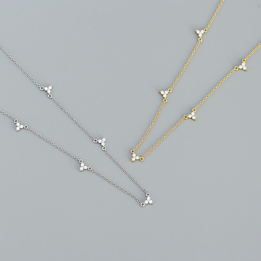 925 Sterling Silver Simple CZ Necklace
