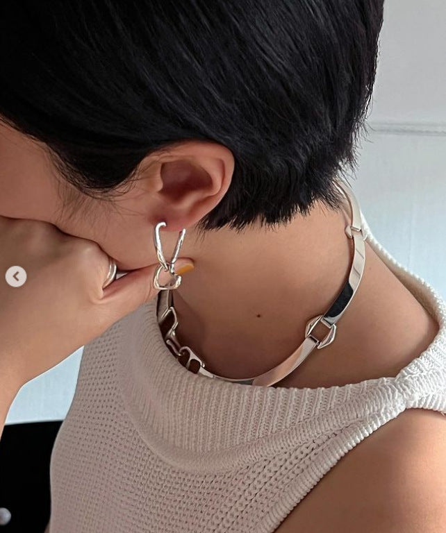 925 Sterling Silver Heart Shape Earrings