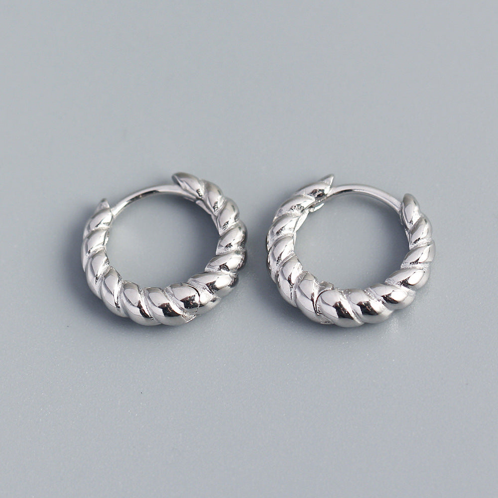 925 Sterling Silver Twisted Earrings