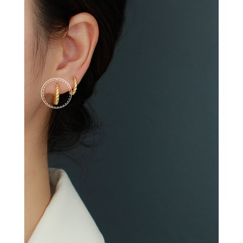 925 Sterling Silver Twisted Earrings