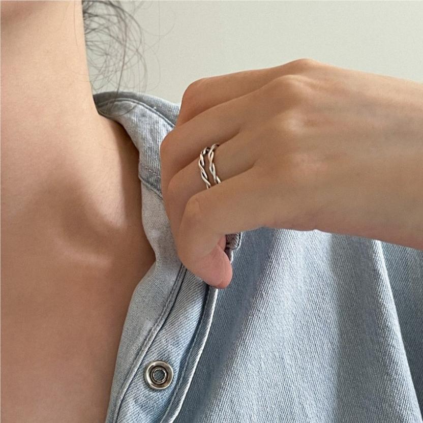 925 Sterling Silver Layered Rope Ring