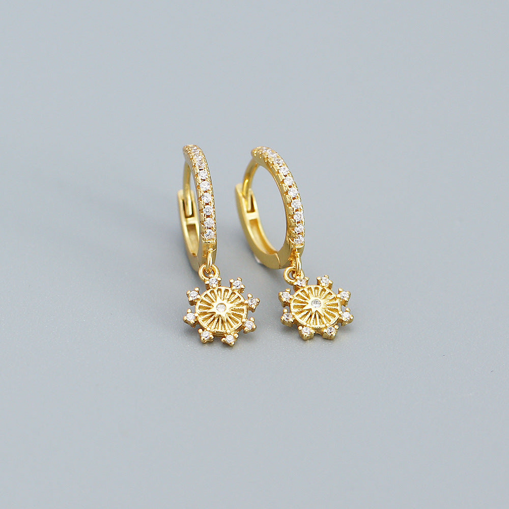 925 Sterling Silver CZ Hoop Earrings