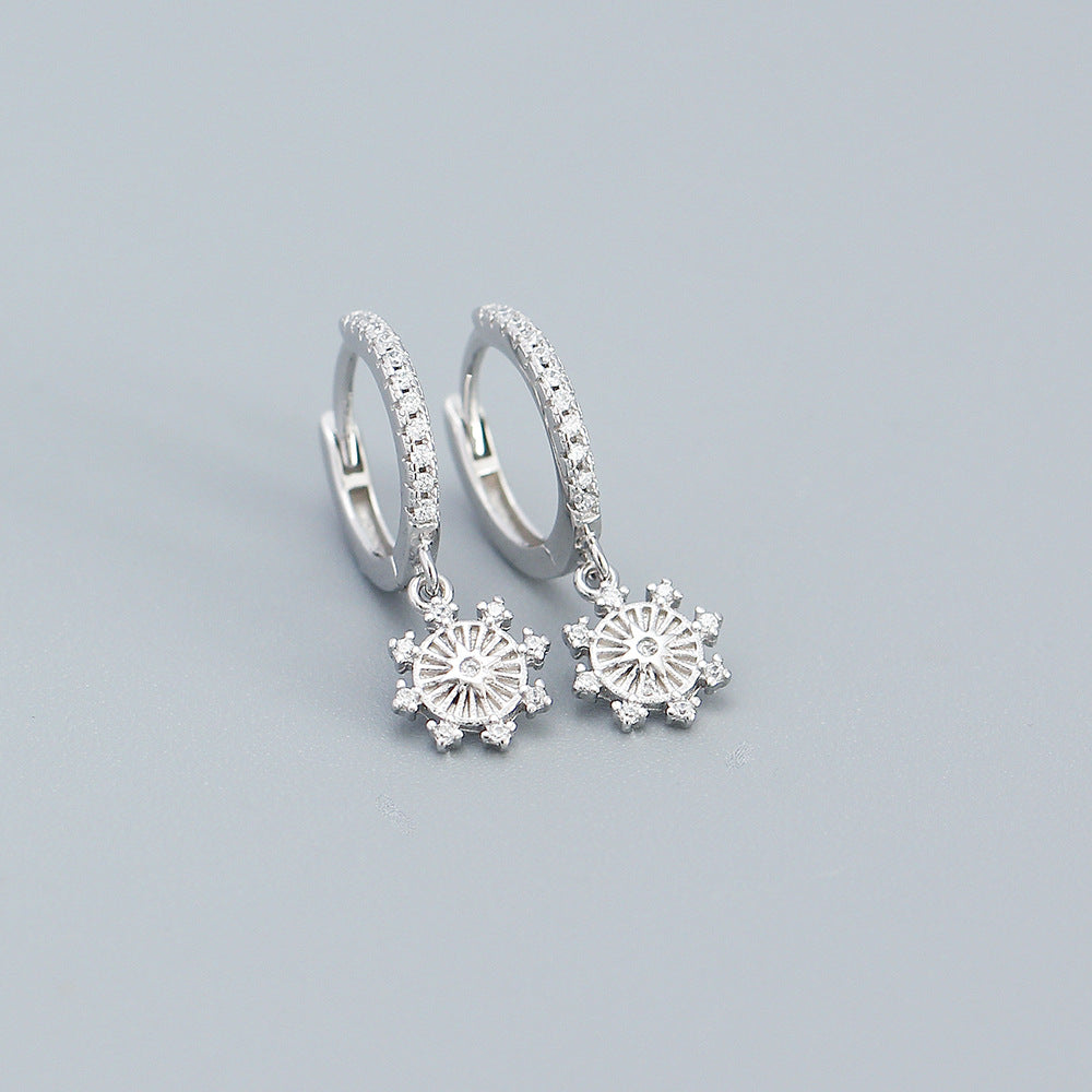 925 Sterling Silver CZ Hoop Earrings