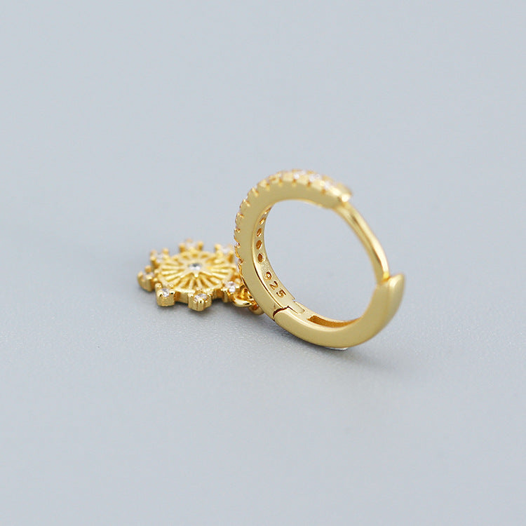 925 Sterling Silver CZ Hoop Earrings