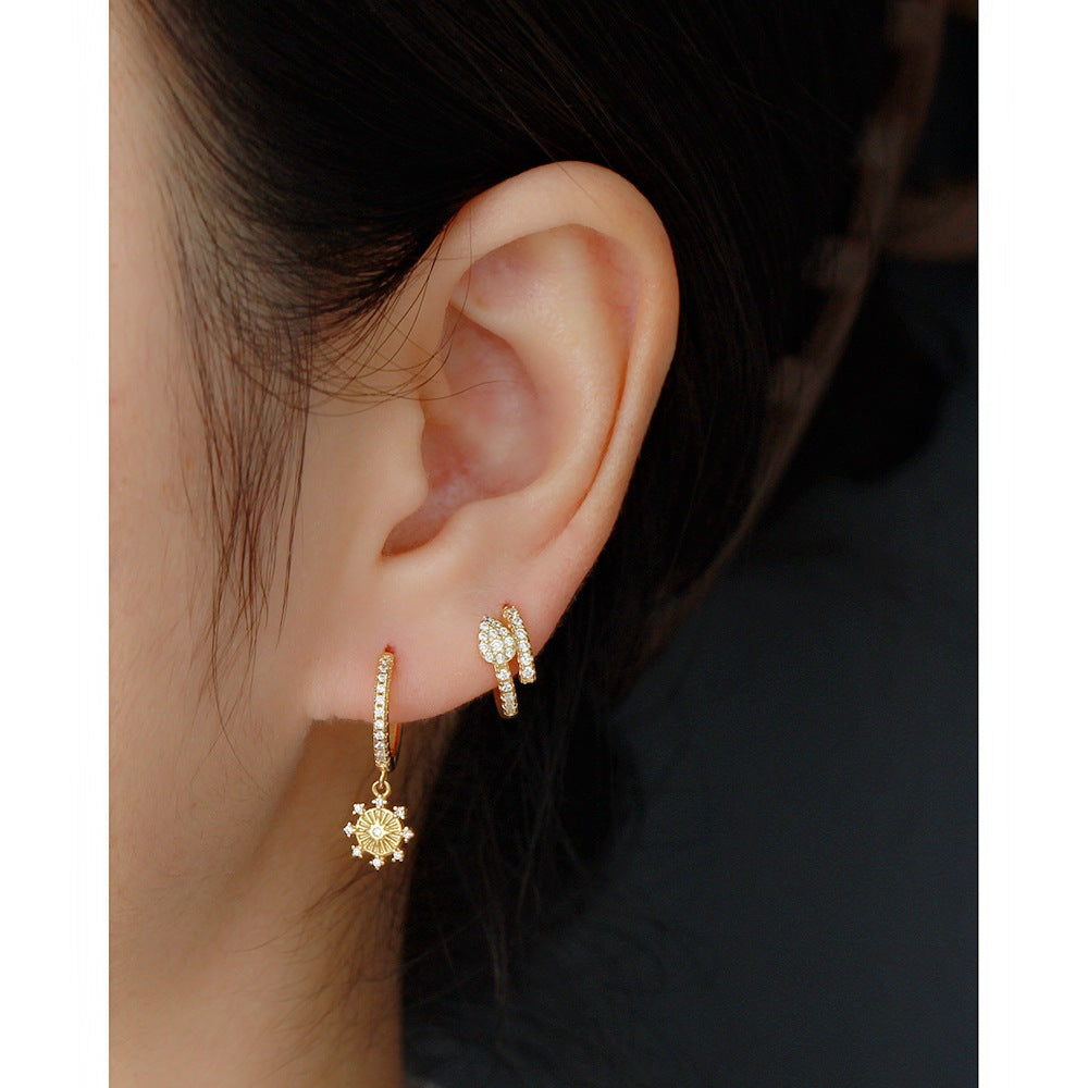 925 Sterling Silver CZ Hoop Earrings