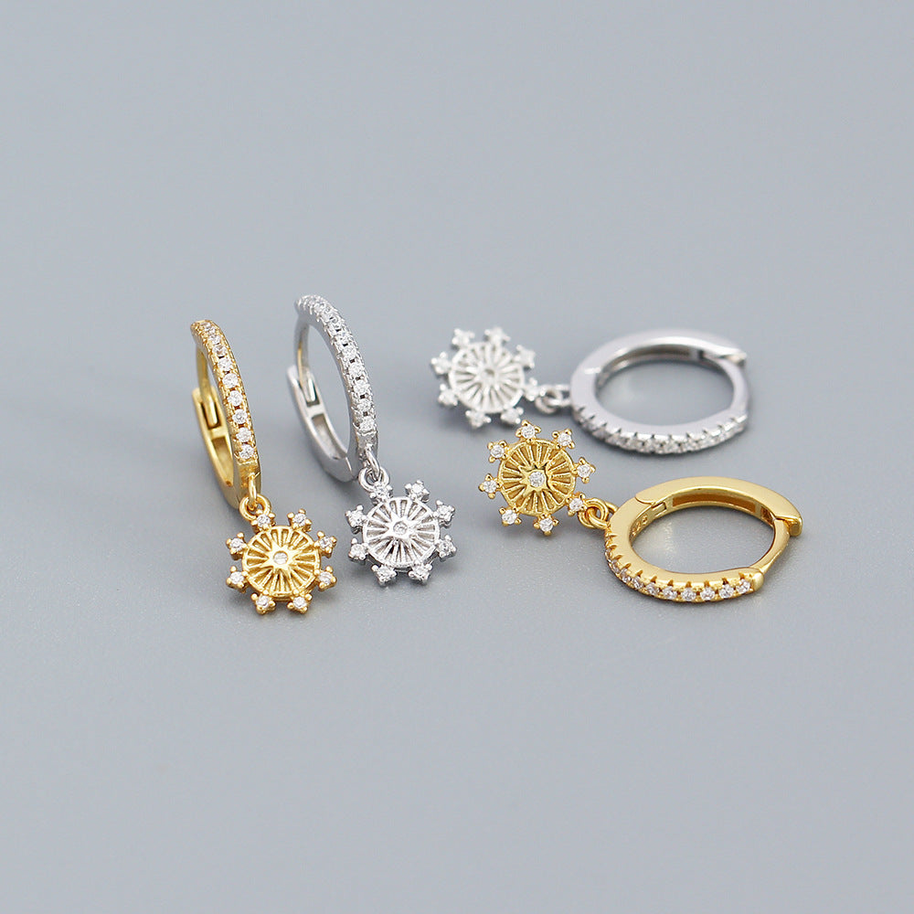 925 Sterling Silver CZ Hoop Earrings