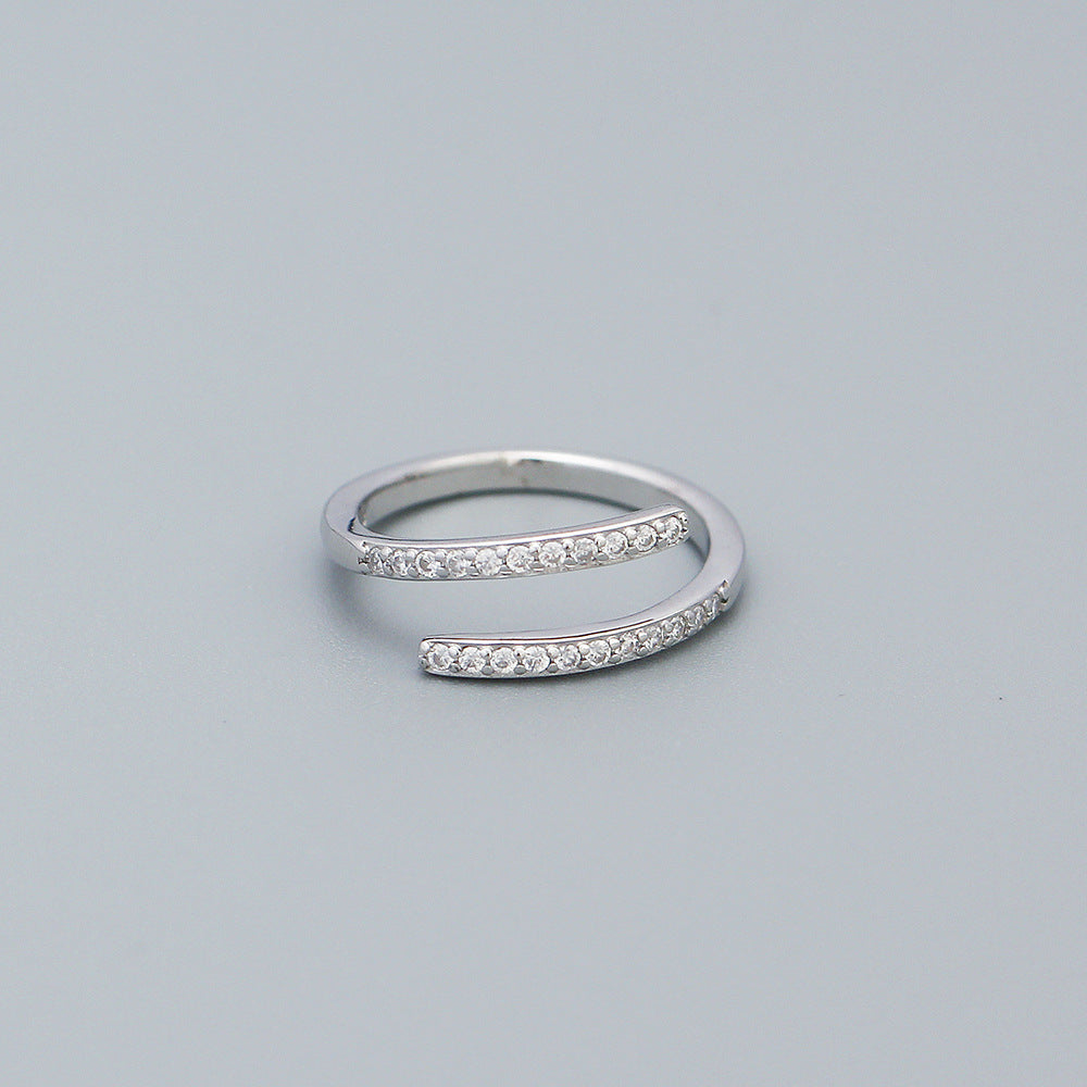925 Sterling Silver Zircons Ring