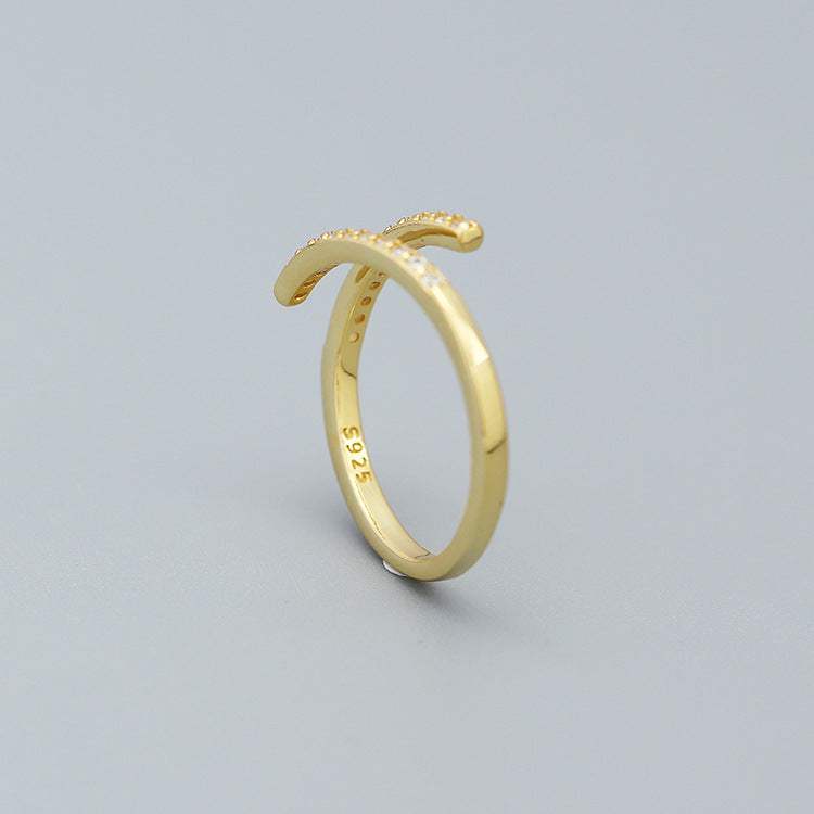 925 Sterling Silver Zircons Ring