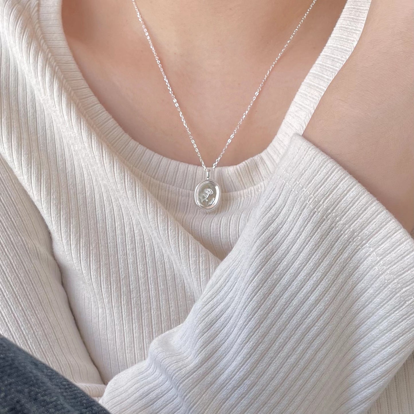925 Sterling Silver Trendy Pendant Necklace