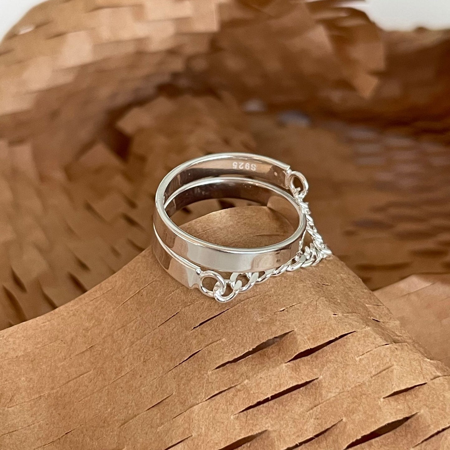 925 Sterling Silver Chain Ring