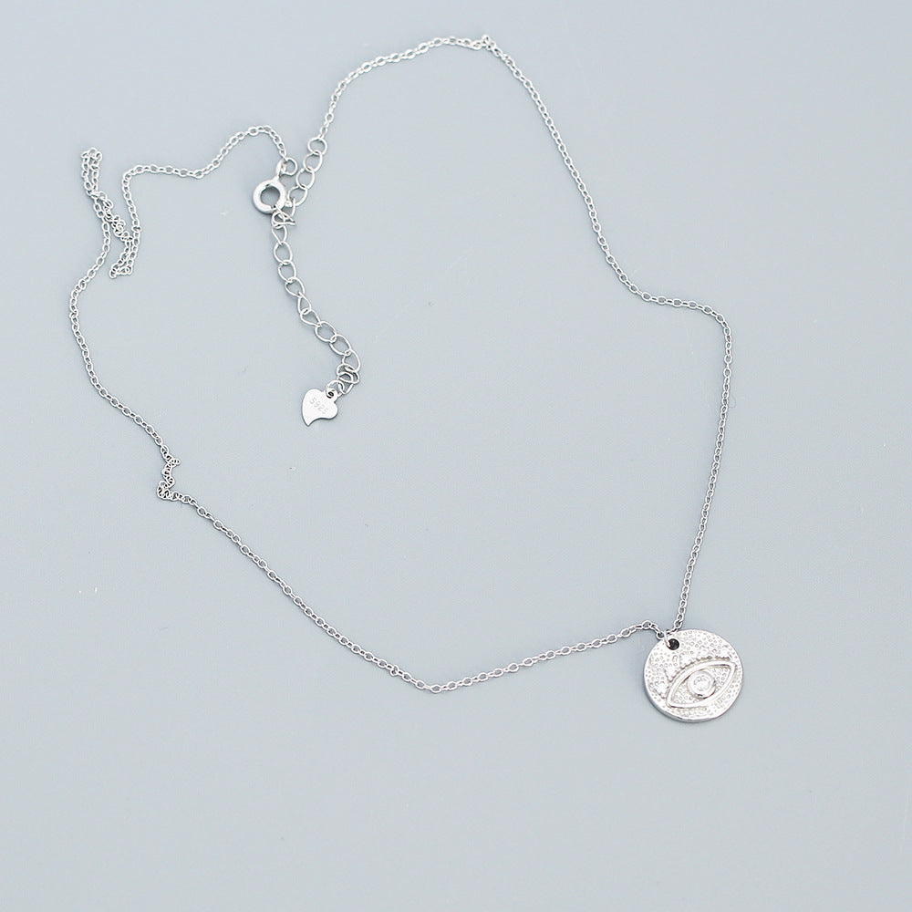 925 Sterling Silver Devil Eye Pendant Necklace