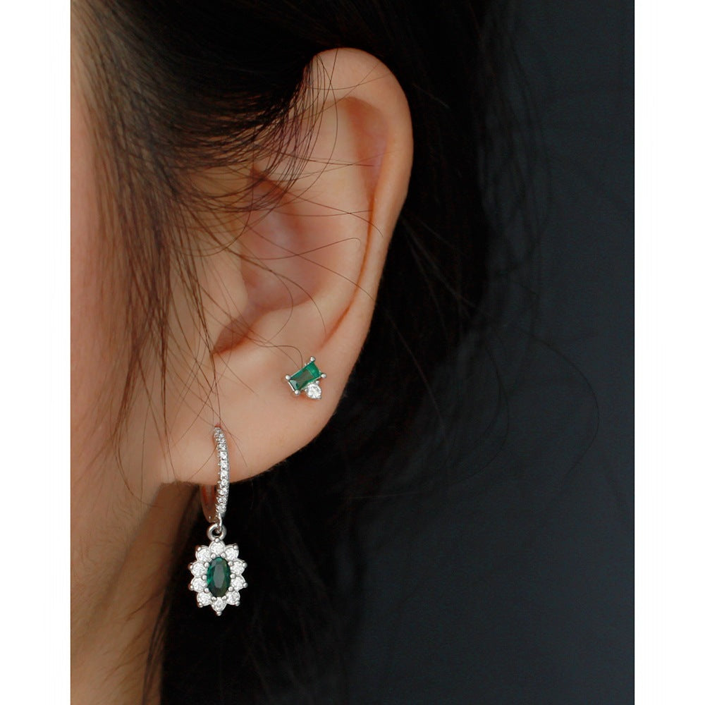 925 Sterling Silver Earrings With Stone Pendent
