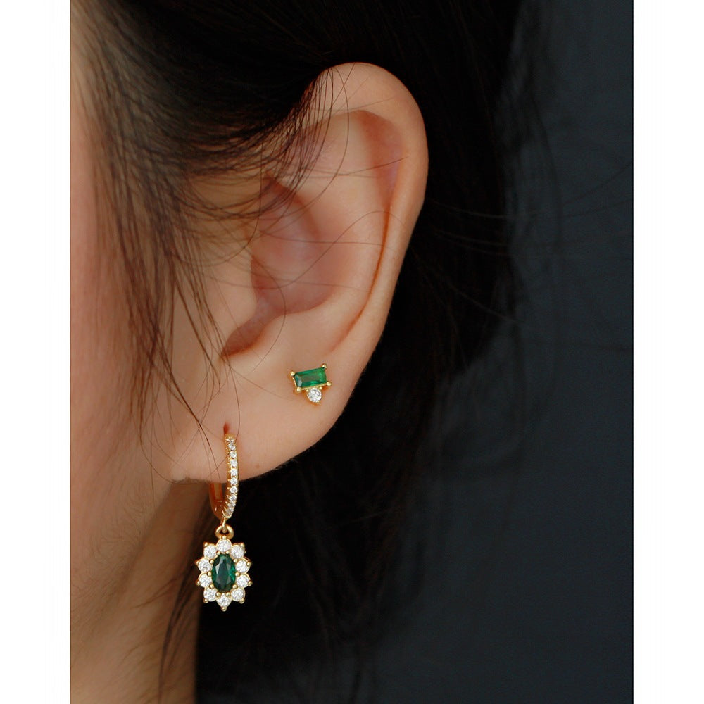 925 Sterling Silver Earrings With Stone Pendent