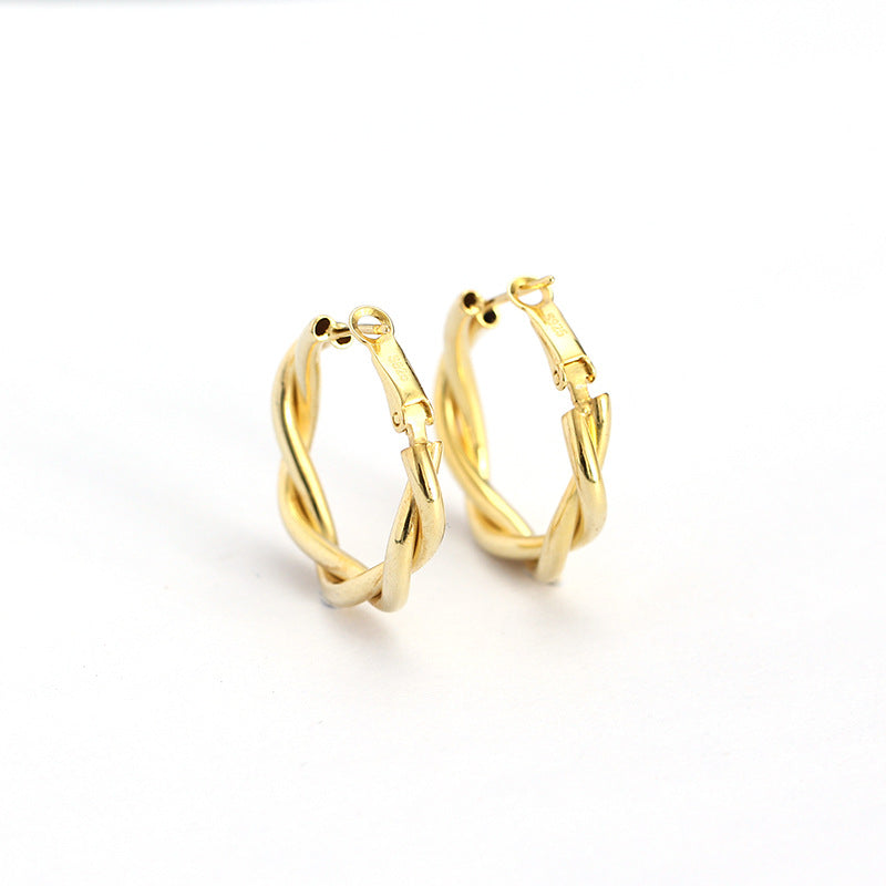 925 Sterling Silver Swited Hoop Earrings