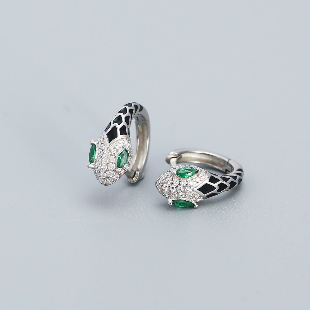 925 Sterling Silver Snake Earrings