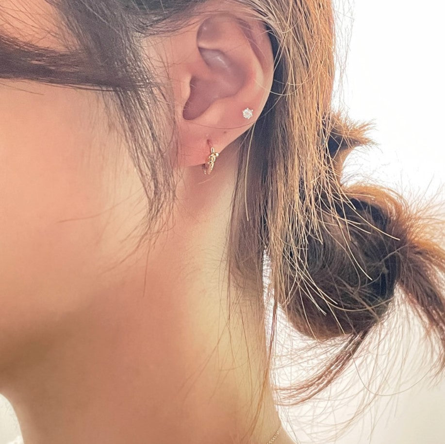 925 Sterling Silver Knotted Hoop Earrings