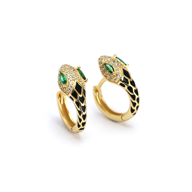 925 Sterling Silver Snake Earrings