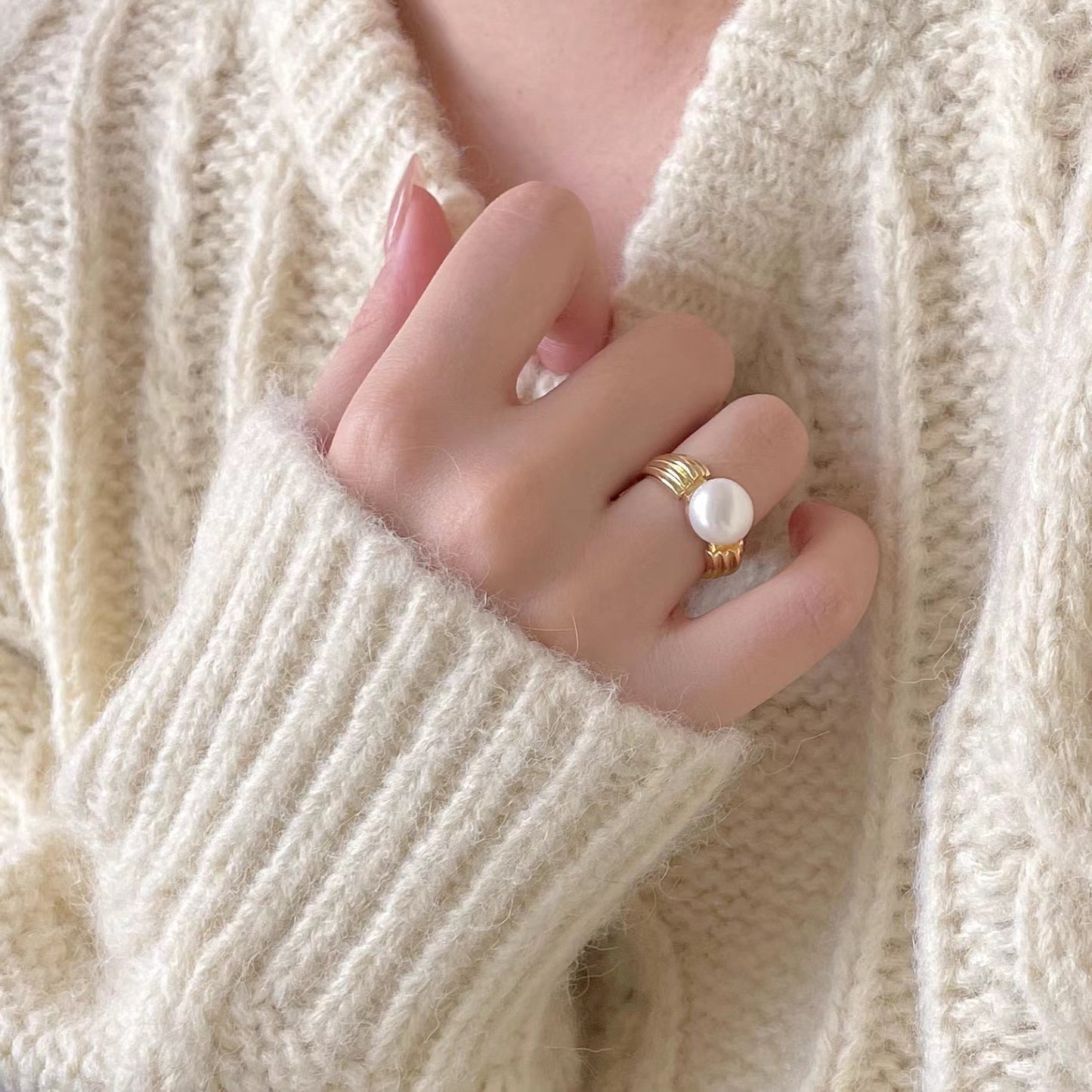 925 Sterling Silver Freshwater Pearl Ring
