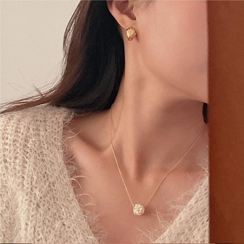 925 Sterling Silver Freshwater Pearl Ball Shape Pendant Necklace
