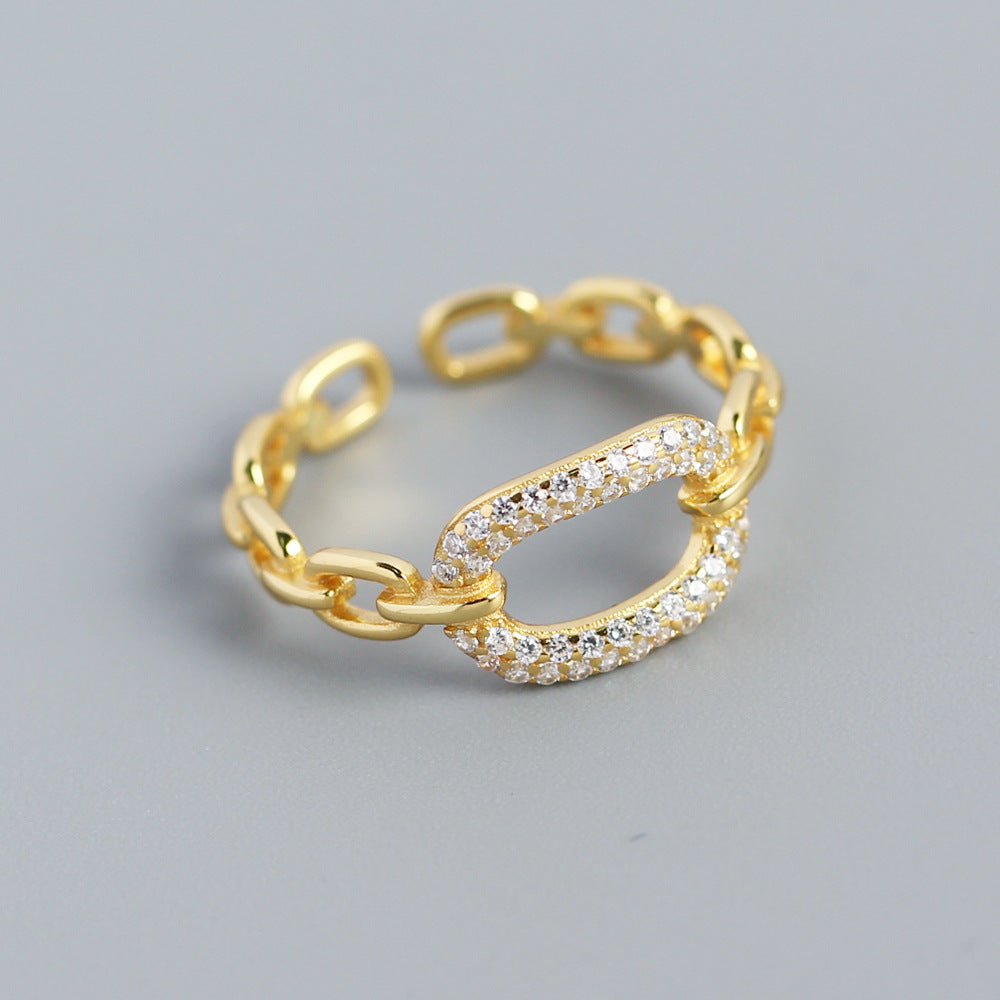 925 Sterling Silver Zircons Ring