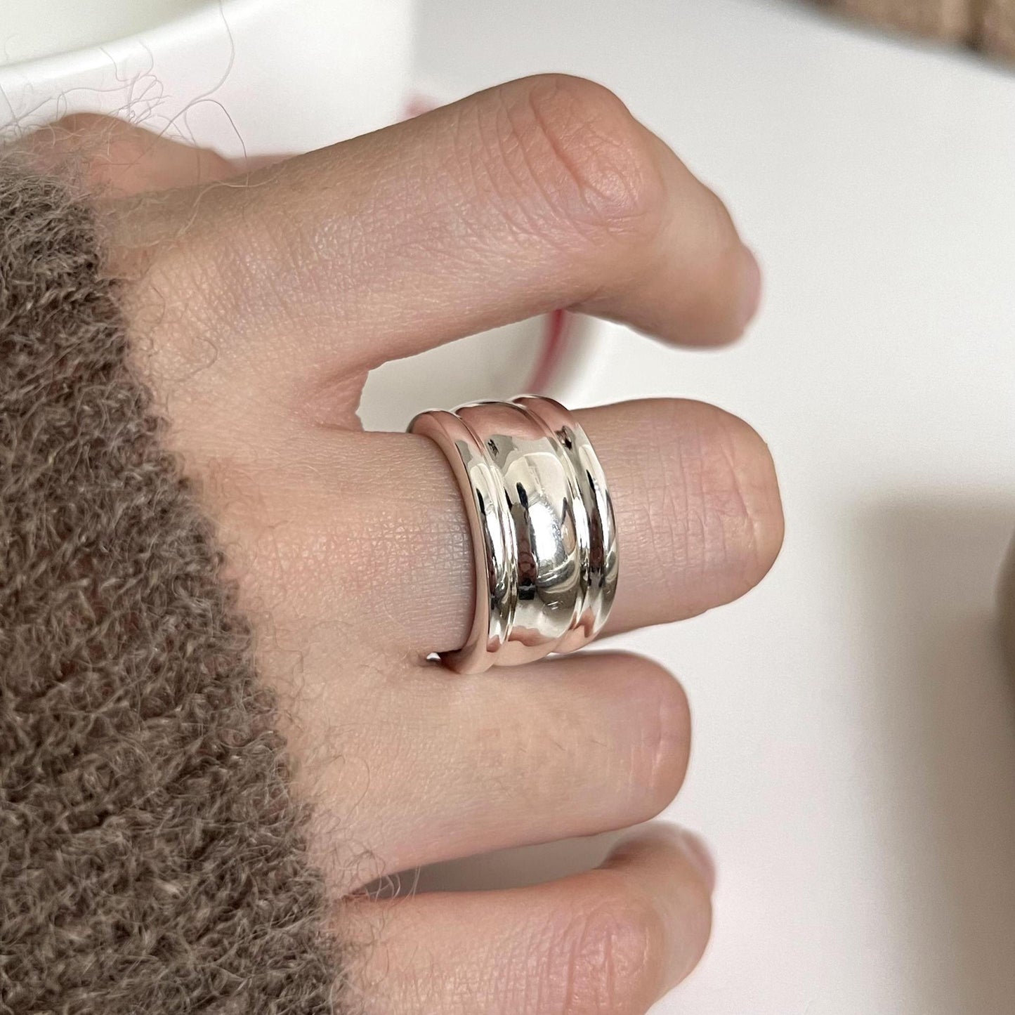 925 Sterling Silver Wide Ring