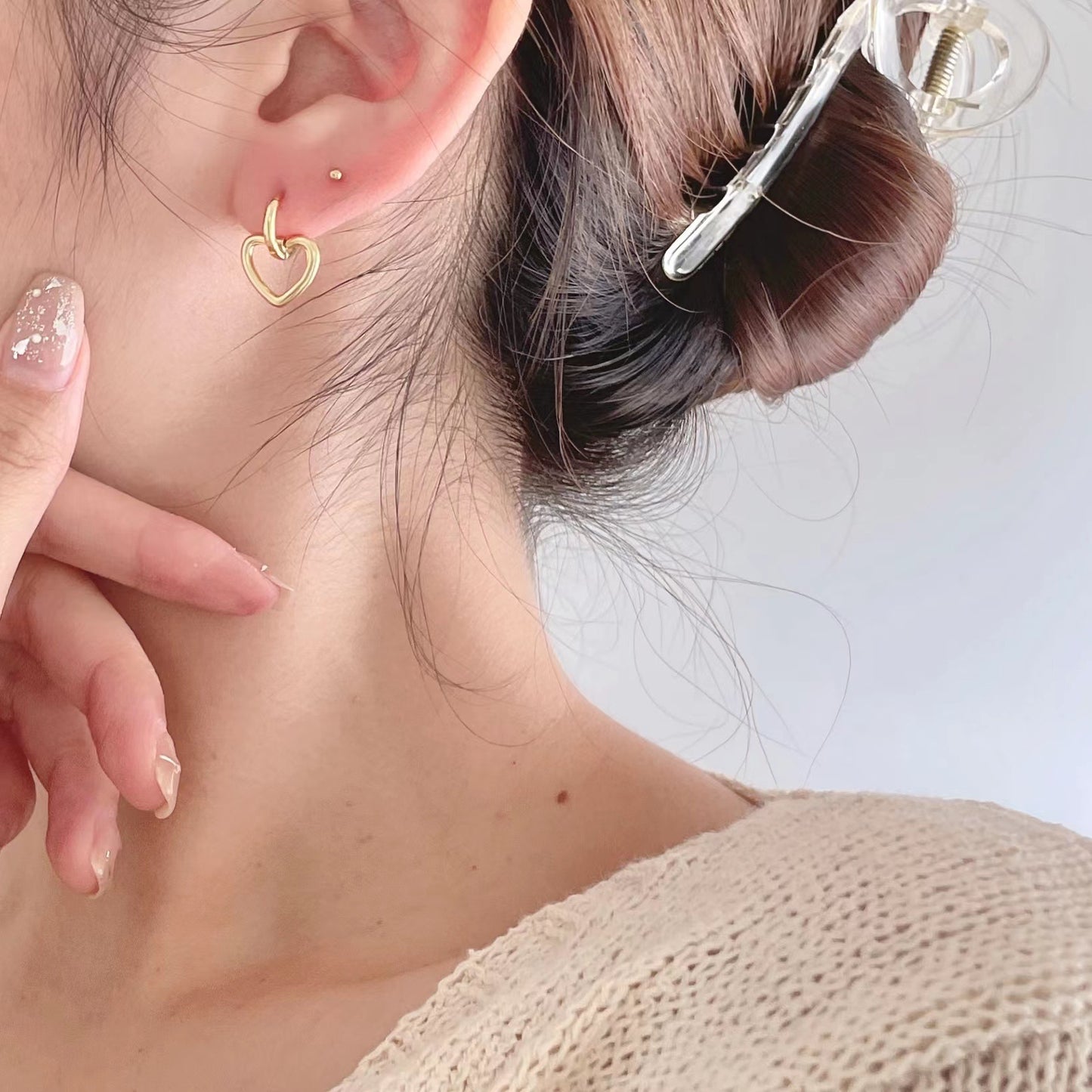 925 Sterling Silver Heart Shape Earrings