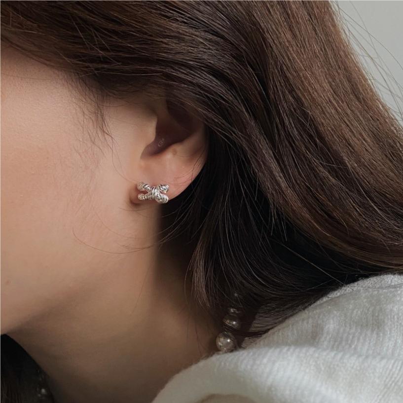 925 Sterling Silver Bone Stud Earrings