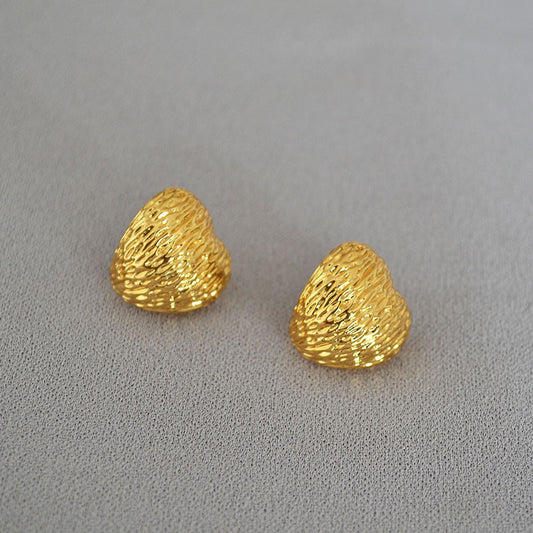 Brass Heart Earrings