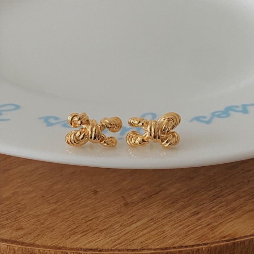 925 Sterling Silver Bone Stud Earrings