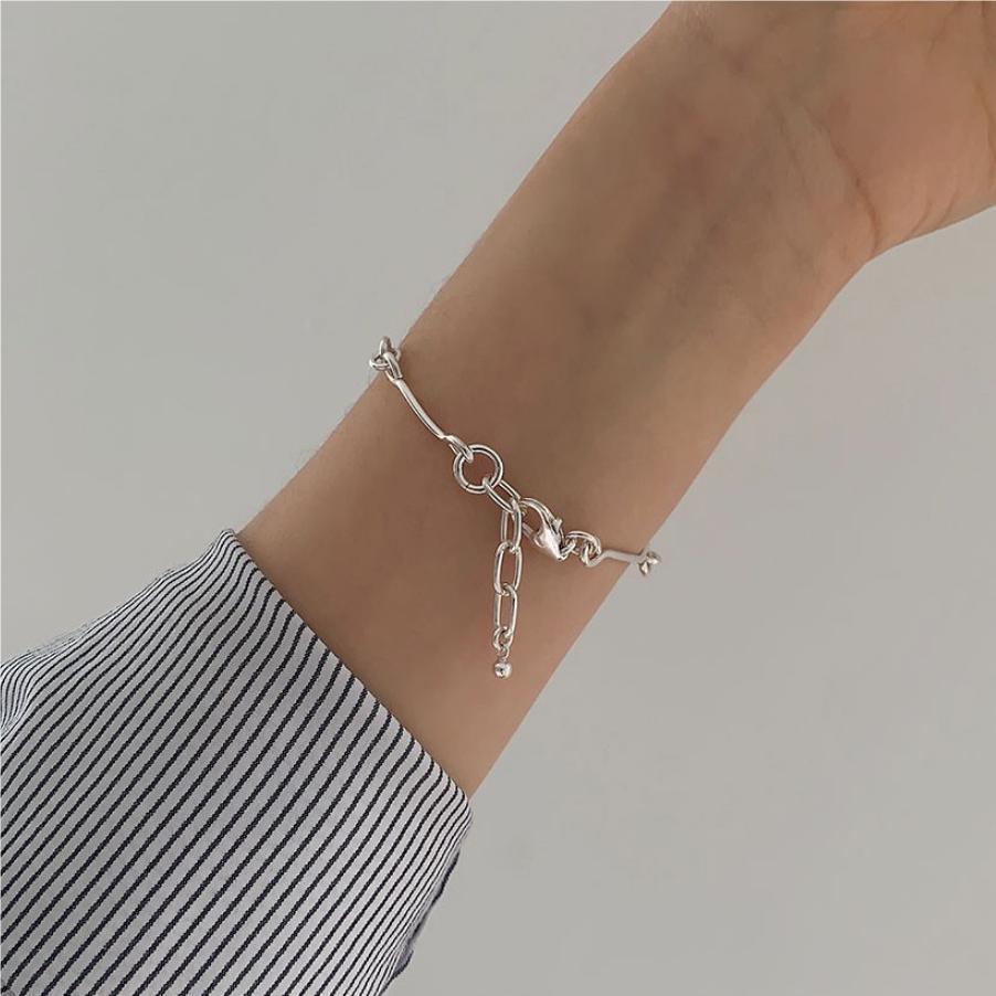 925 Sterling Silver Chic Chain Bracelet Bangle