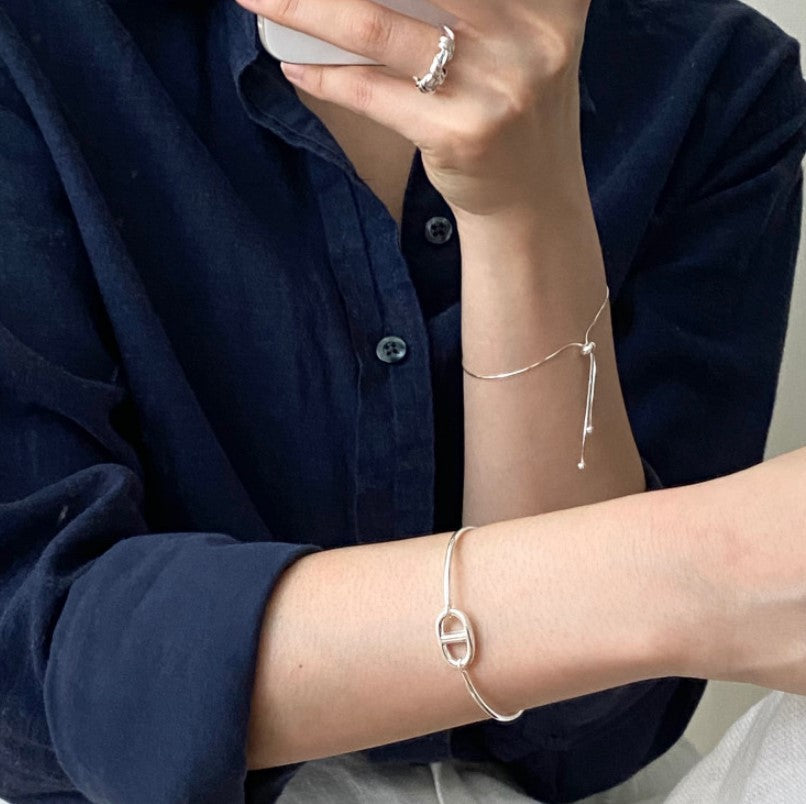 925 Sterling Silver Adjustable Bracelet Bangle