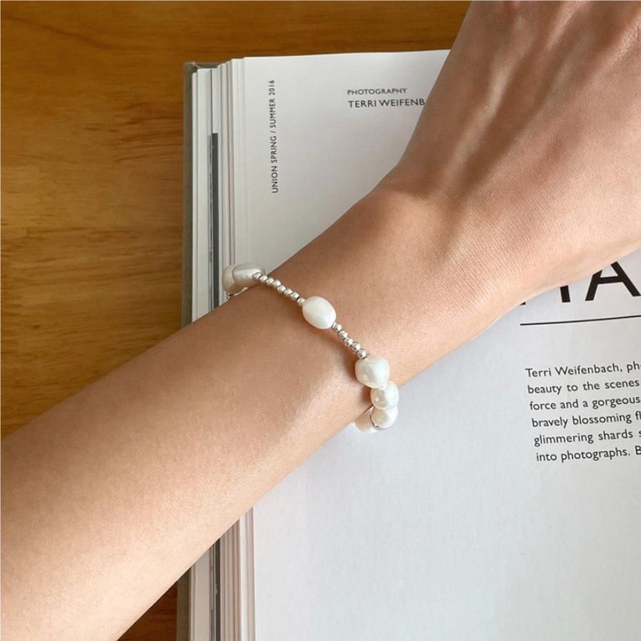 925 Sterling Silver Freshwater Pearl Bracelet Bangle