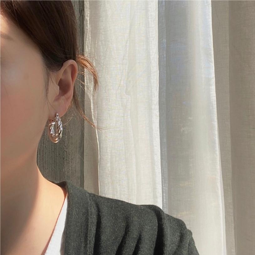 925 Sterling Silver Twisted Hoop Earrings