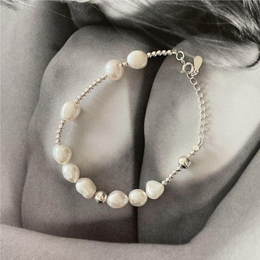 925 Sterling Silver Freshwater Pearl Bracelet Bangle