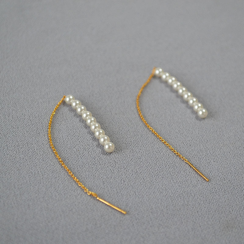Brass Pearl Earrings