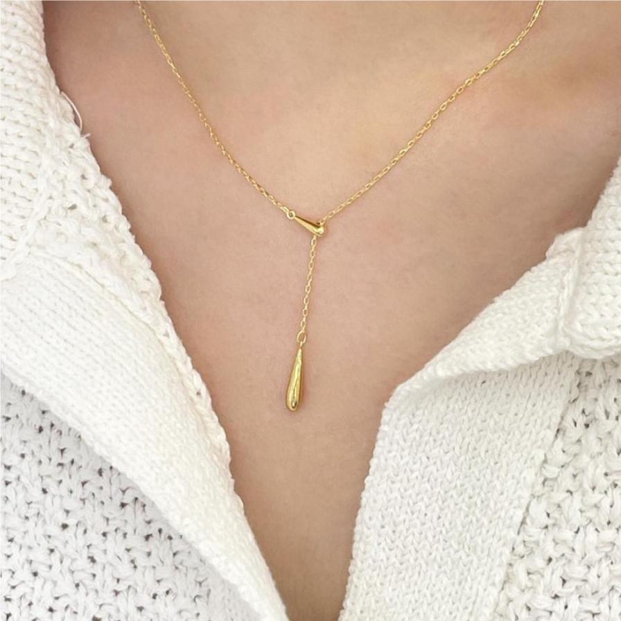 925 Sterling Silver Water Drop Necklace