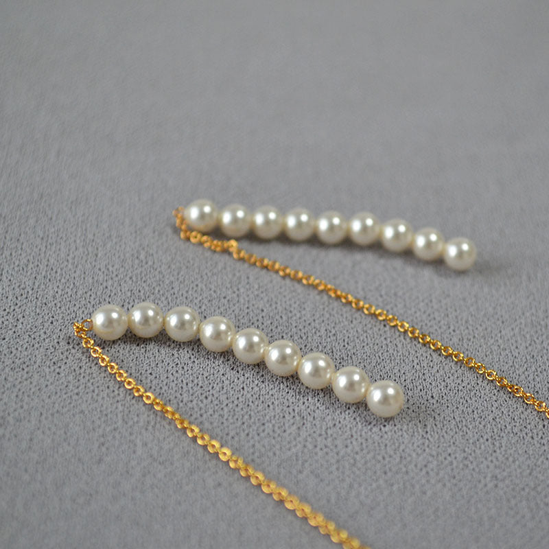 Brass Pearl Earrings