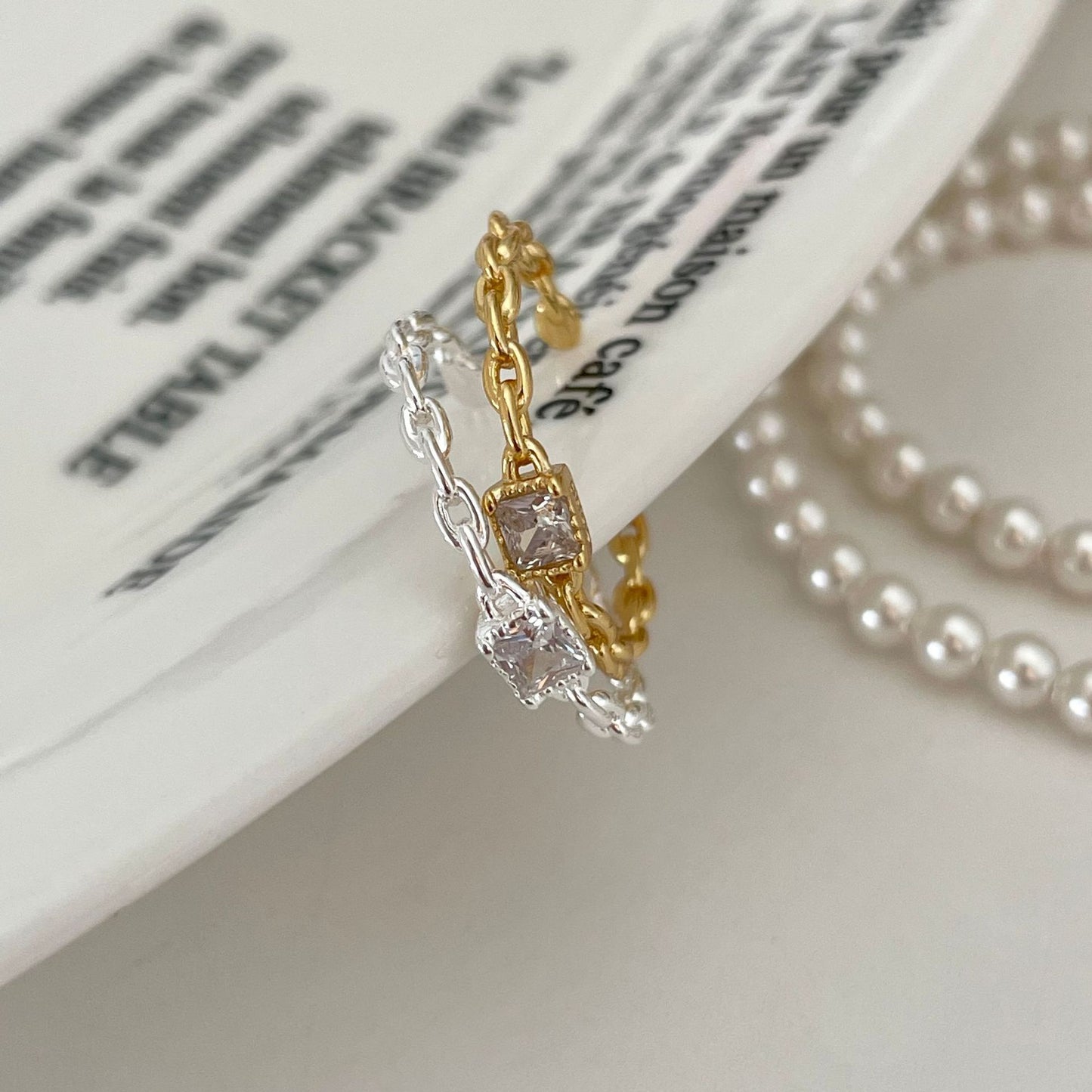 925 Sterling Silver Delicate Zircon Ring