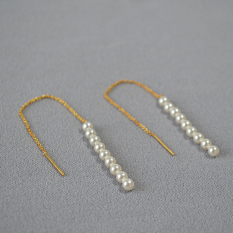 Brass Pearl Earrings