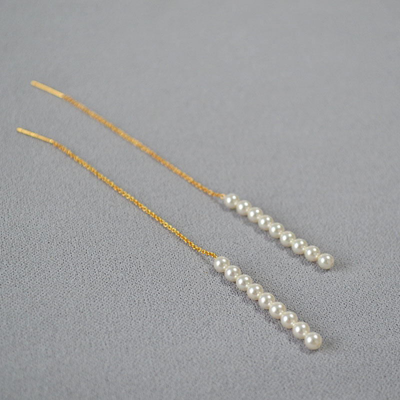 Brass Pearl Earrings