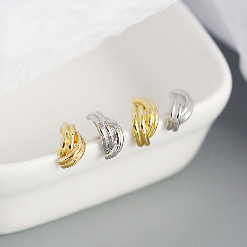 925 Sterling Silver Twisted Earrings