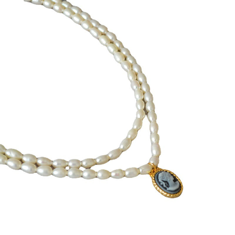 Brass Freshwater Pearl Layered Necklace