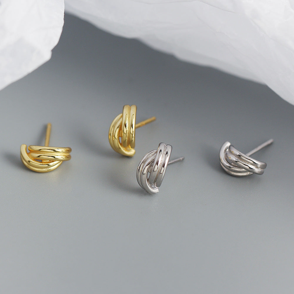 925 Sterling Silver Twisted Earrings
